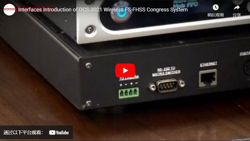 Введение в интерфейсы конгресс-системы DCS-3021 Wireless FS-FHSS