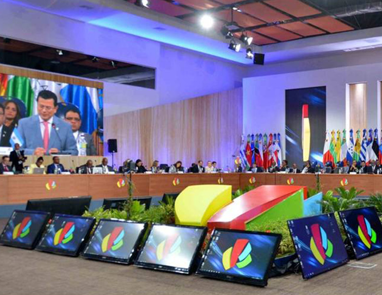 Аудио-видео система для конференций Gonsin на саммите CELAC-EU